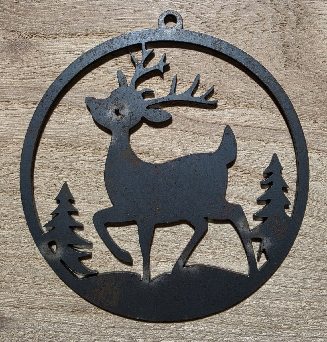 Prancing Reindeer Metal Christmas Ornament